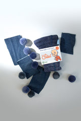 Silly Silas organic cotton tights with Denim suspenders