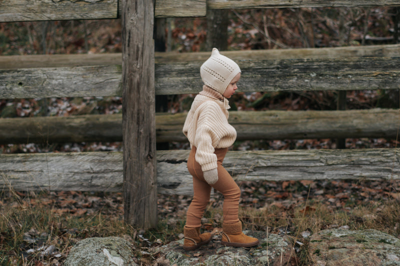 Silly Silas woolen leggings with suspenders Cappuccino Brown