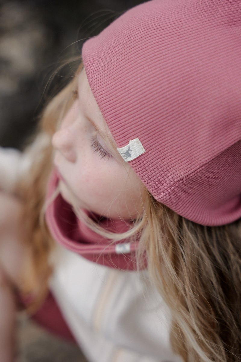 Zestaw czapka + komin Pink