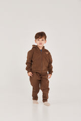 Bluza zapinana na suwak z kapturem Brown