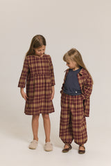 Spodnie balloon Gingham Burgundy