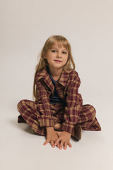 Kurtka Gingham Burgundy