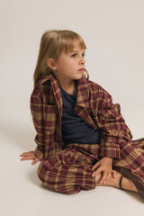 Spodnie balloon Gingham Burgundy