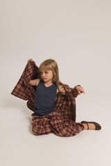 Kurtka Gingham Burgundy