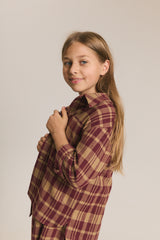 Kurtka Gingham Burgundy