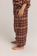 Spodnie balloon Gingham Burgundy