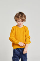 Dziecięcy wełniany sweter - yellow