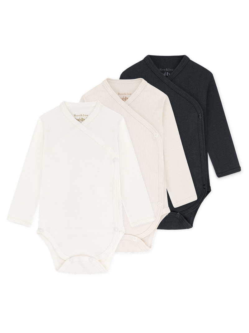 Ribbed cotton wrap bodysuit