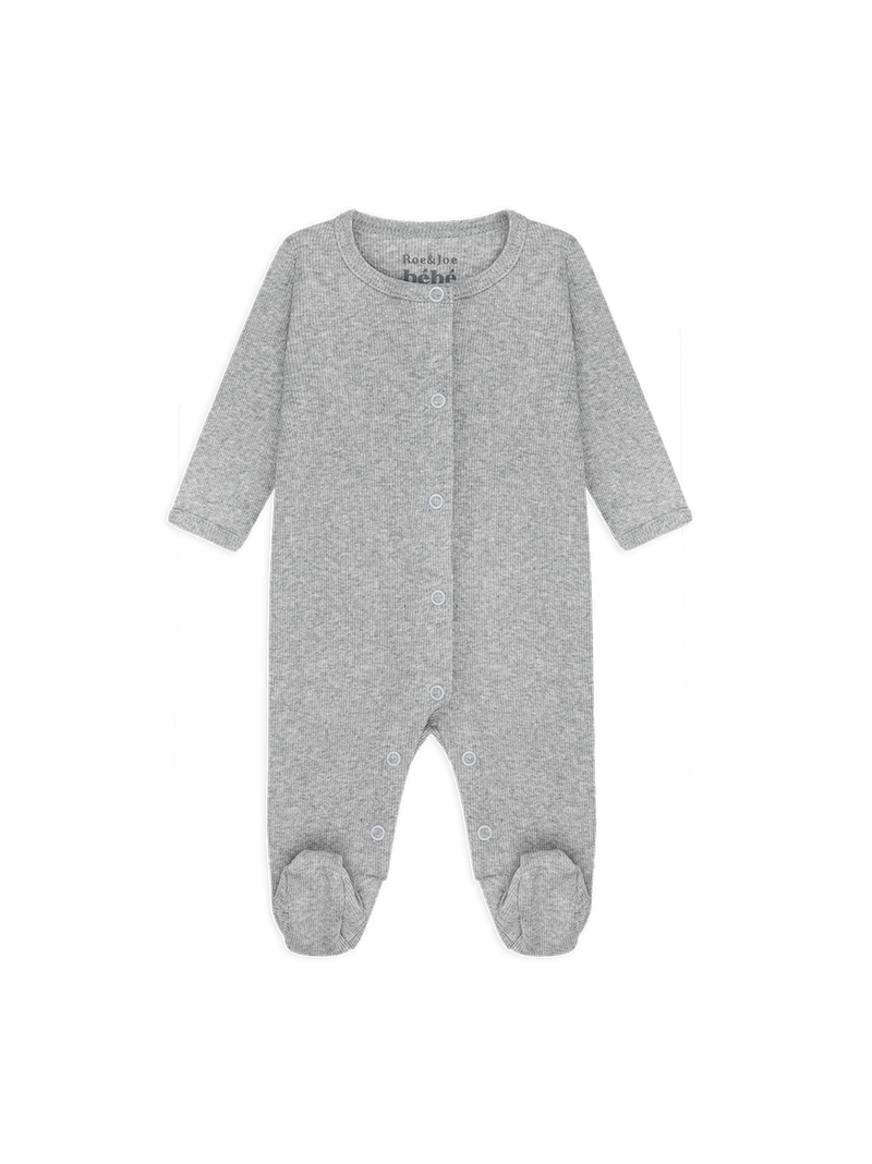 Ribbed cotton pajamas - gray