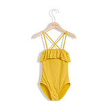 Yellow one-piece swimsuit