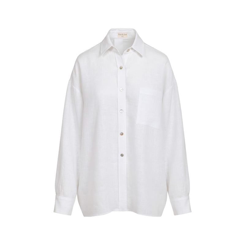 White linen box shirt
