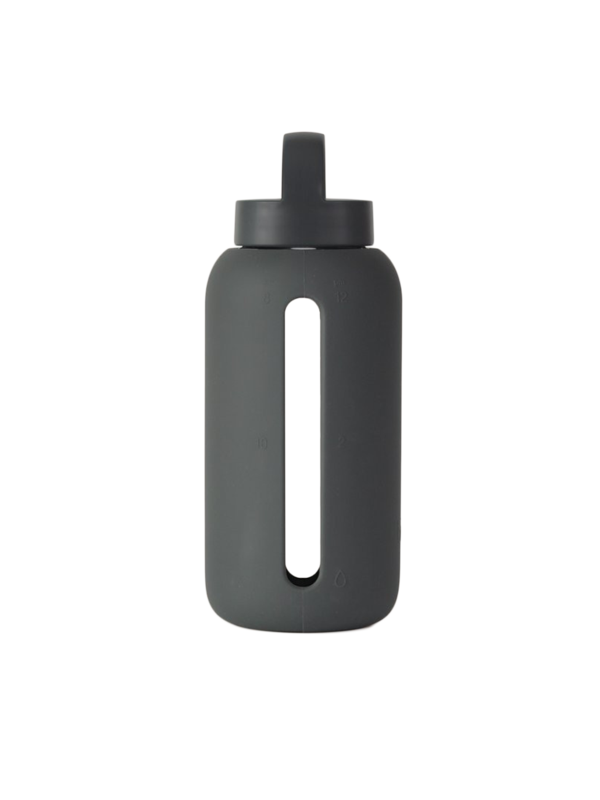 Szklana butelka do monitorowania dziennego nawodnienia Day Bottle Smoke