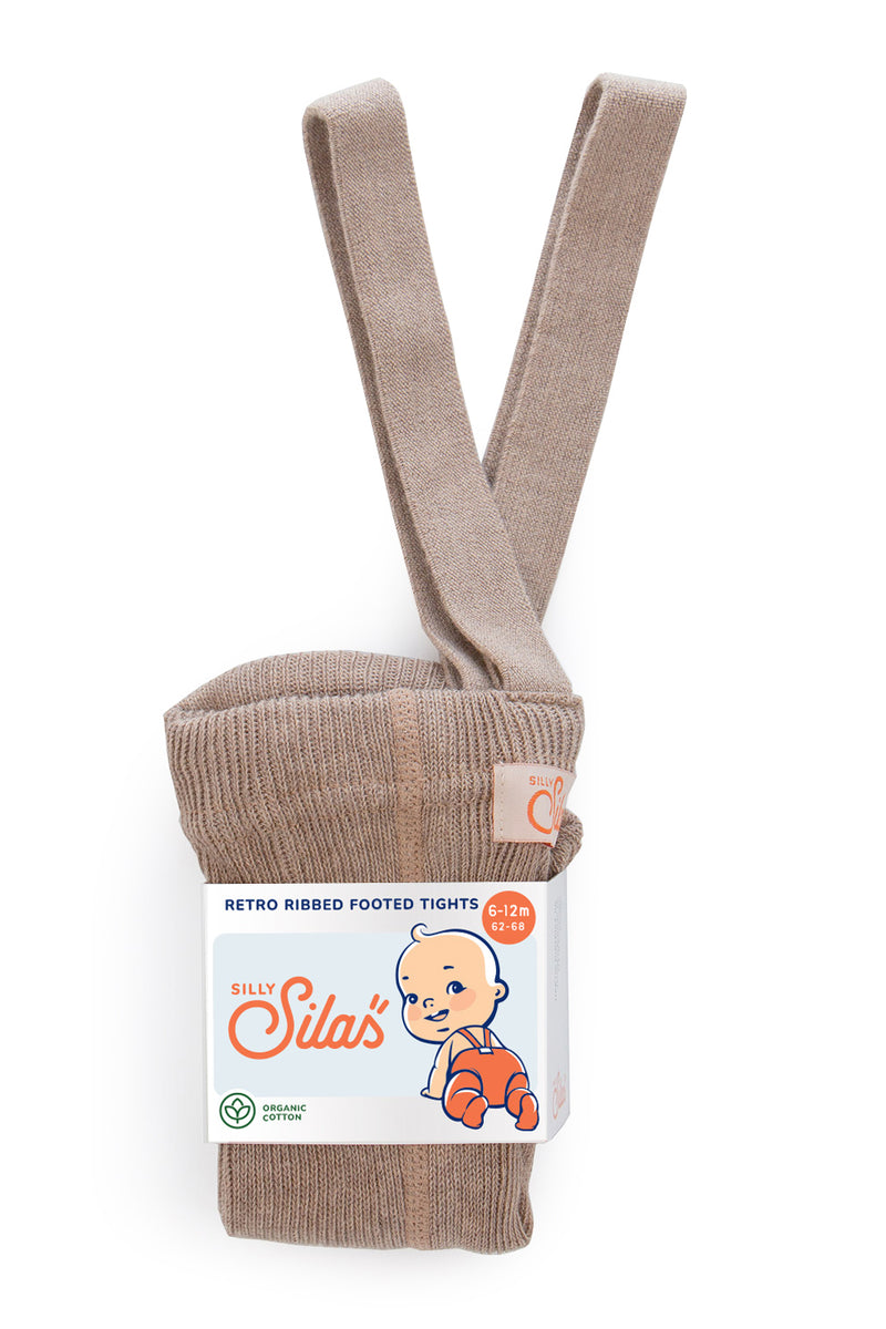 Peanut Blend organic cotton tights with suspenders