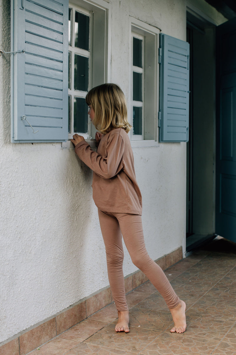 Legginsy jasny brąz