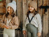 Granite Gray wool leggings with suspenders