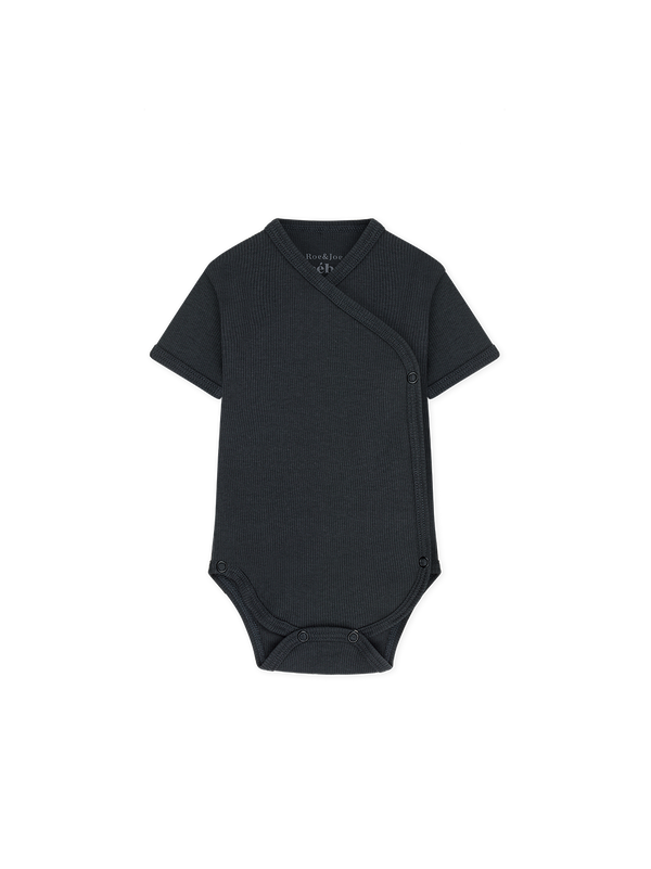 Wrap-around body with short sleeves-graphite