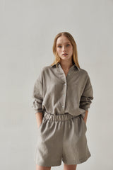 Lniane szorty Beige