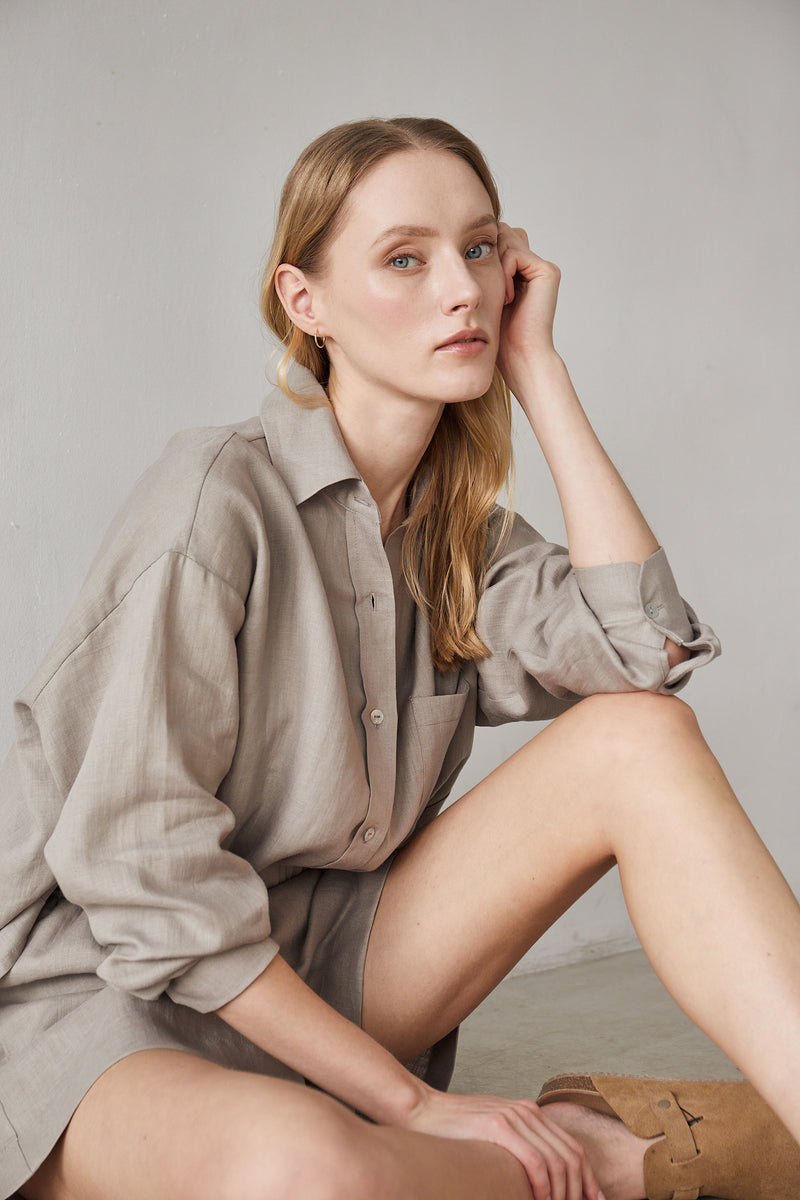 Lniana koszula Beige