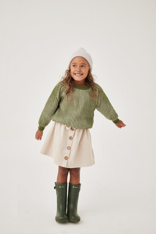 Corduroy skirt beige