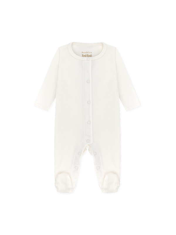 Piżamka z prążkowanej bawełny white